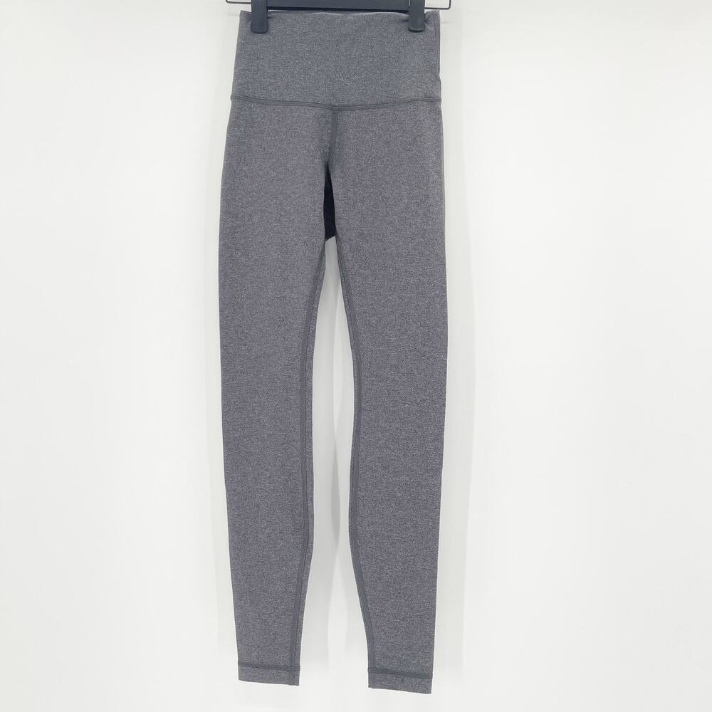 Lululemon Women's Gray Mid Rise Yoga‎ Running Athletic Leggings Size 4